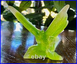 Daum France Butterfly Figurine Pate De Verre Crystal Sculpture Signed & Mint