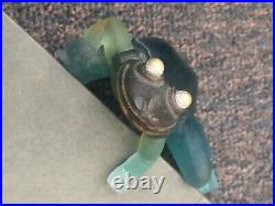 Daum France Frog Figurine/paperweight With Gold Eyes Signed