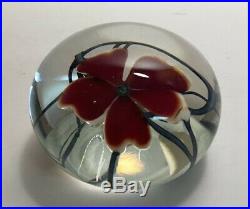 David Lotton Art Glass Flower Paperweight Signed Dated 1992