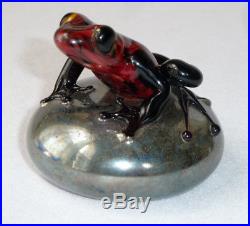 David Smallhouse Orient and Flume Hand-blown Glass Frog Paperweight #465/1000