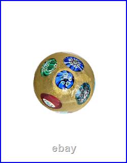 Decorative Vintage Murano Gold Millefiori Egg Shaped Paperweight