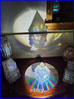 Dichroic Crystal Optic Art Glass Storms Paperweight Kaleidescope Chakras Pyramid