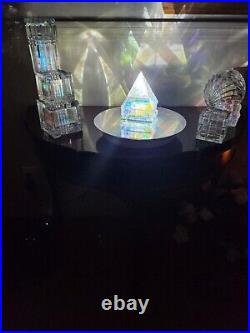 Dichroic Crystal Optic Art Glass Storms Paperweight Kaleidescope Chakras Pyramid