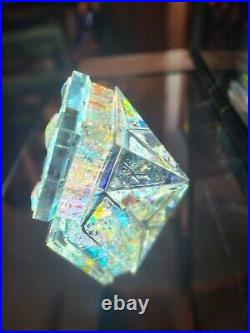 Dichroic Crystal Optic Art Glass Storms Paperweight Kaleidescope Chakras Pyramid