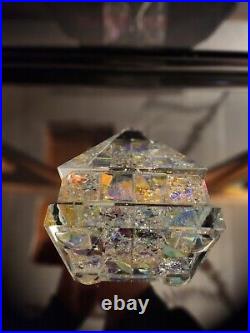 Dichroic Crystal Optic Art Glass Storms Paperweight Kaleidescope Chakras Pyramid