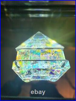 Dichroic Crystal Optic Art Glass Storms Paperweight Kaleidescope Chakras Pyramid