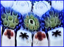 Drew Ebelhare Flower Murine Center Millefiori Stave Basket Miniature Paperweight
