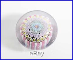 Drew Ebelhare Millefiori glass paperweight Signed, Dated & Marked E in the Center