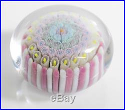 Drew Ebelhare Millefiori glass paperweight Signed, Dated & Marked E in the Center