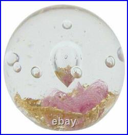 Dynasty Gallery Heirloom Collection Small Pink and Gold with Bubbles Artglass