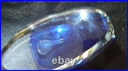 ED KACHURIK 2004 Signed Large Blue & Clear Art Glass Sculpture 7 X 3.75