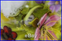 EXQUISITE Magnum PAUL STANKARD Art Glass FLOWERS / FRUIT / BEE Paperweight ORB