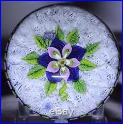 EXQUISITE & Scarce PARABELLE Stave BASKET FLOWER MUSLIN Art Glass PAPERWEIGHT