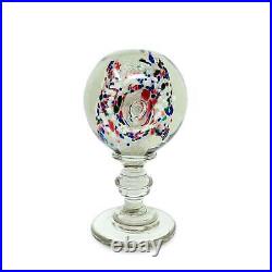 Early 20th C. Art Glass Footed Globe Paperweight