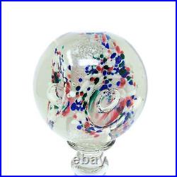 Early 20th C. Art Glass Footed Globe Paperweight