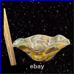 Eickholt 1999 Art Glass Large Glass Vase Bowl Centerpiece Signed & Dated V. Big