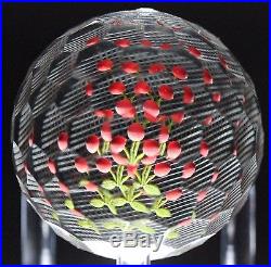 Exquisite PERTHSHIRE Attributed HONEYCOMB Cut CHERRIES Glass PAPERWEIGHT