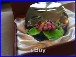 Exquisite PERTHSHIRE Floral lotus butterfly paperweight Scotland mint condition