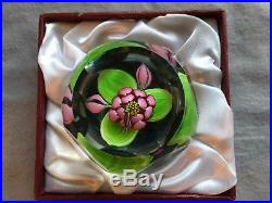 Exquisite PERTHSHIRE Floral lotus butterfly paperweight Scotland mint condition