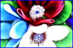 Exquisite SAINT LOUIS Multifaceted FLOWER BOUQUET Art Glass PAPERWEIGHT 13/50