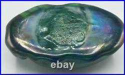 Exrare Beautiful Scarab Paperweight Favrile Blue Aurene Tiffany Steuben Esque