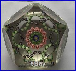 FINE QUALITY ANTIQUE MULTI FACETED MILLIFIORI PAPERWEIGHT PAPER WEIGHT BACCARAT