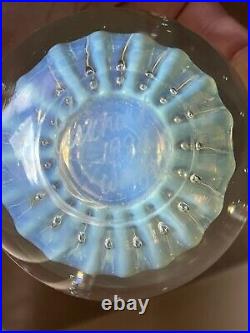 Fab 1999 Robert Eickholt Iridescent Double Jellyfish Large Art Glass Paperweight