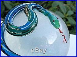 Fabulous! CORREIA BLUE STRIPED SNAKE PAPERWEIGHT 3.5, Signed, Numbered, 1992