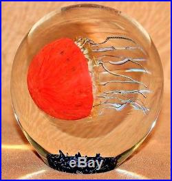 Fabulous RICK SATAVA Pacific Coast JELLYFISH Art Glass PAPERWEIGHT Sculpture COA