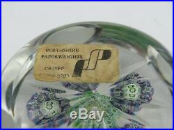 Faceted Art Glass Millifiori Paperweight Perthshire Crieff Scotland 3.5 1970's
