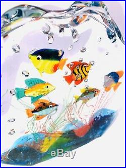 Fantastic Murano Art Glass Fish Aquarium Paperweight / Sculpture Excellent Cond