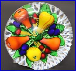 Fascinating SAINT LOUIS Fruit BOUQUET Art Glass Piedouche PAPERWEIGHT