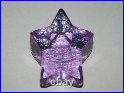 Fire & Light Lavender Shooting Star Recycled Glass Signed Purple Paperweight