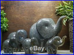 Five Langham Glass Elephants A Herd Of Art Glass Safari Collection Paperweights