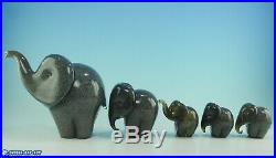 Five Langham Glass Elephants A Herd Of Art Glass Safari Collection Paperweights