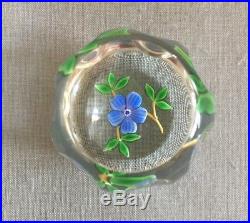 Francis D. Whittemore Blue Flower Paperweight, circa 1975