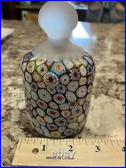 Fratelli Toso Murano Art Glass Millefiori Knob Paperweight Vintage Vtg