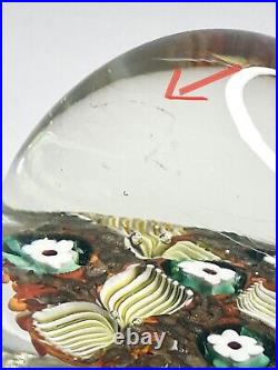 Fratelli Toso Murano Glass Paperweight Millefiori Latticino Aventurine Vintage
