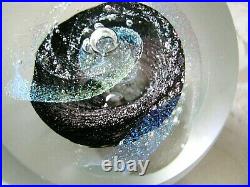 GLASS EYE STUDIO BLACK HOLE PAPERWEIGHT Celestial Series, 3 1/8, 2000 Signed