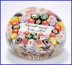 GRUB AUS LAUSCHA Millefiori Multicolor Antique Art Glass Paperweight RARE