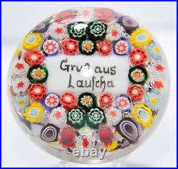 GRUB AUS LAUSCHA Millefiori Multicolor Antique Art Glass Paperweight RARE