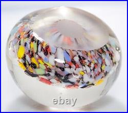 GRUB AUS LAUSCHA Millefiori Multicolor Antique Art Glass Paperweight RARE