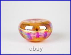 Gary Levay Studio Hand Blown Iridescent Art Glass Paperweight Signed