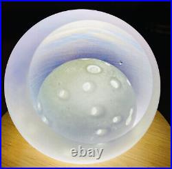 Glass Eye Studio GES Art Glass Moon Paperweight Celestial Series Signed 1999