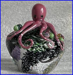 Glass Eye Studio Octopus Garden Underwater Fantasy Series Art Glass Paperweight