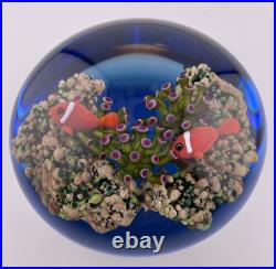 Gordon Smith Fabulous 1992 Multi-colored Ocean Reef/Clown Fish Glass Paperweight