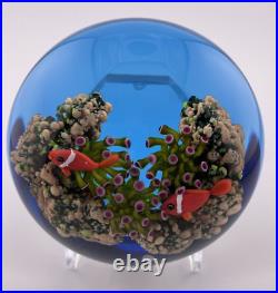 Gordon Smith Fabulous 1992 Multi-colored Ocean Reef/Clown Fish Glass Paperweight