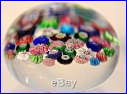 Gorgeous CLICHY Millefiori 37 CANES with Double CLICHY ROSES Art Glass PAPERWEIGHT