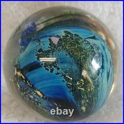 Gorgeous Josh Simpson Signed/Dated (JS91) Planetoid Glass Marble WithStand 1.5