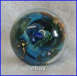 Gorgeous Josh Simpson Signed/Dated (JS91) Planetoid Glass Marble WithStand 1.5